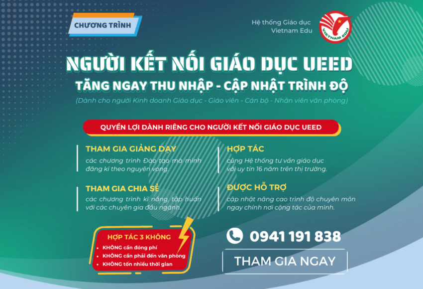 Vietnam Edu - Chương trình người kết nối giáo dục - Tăng thu nhập - Cập nhật trình độ
